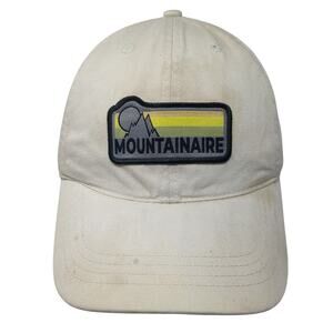 Mountainaire Strapback Baseball Cap Beige OS Adjustable Embroidered Headmost
